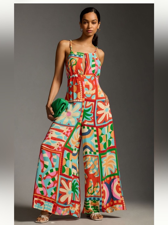 FARM Rio Pants - FARM Rio Cutout Halter Jumpsuit